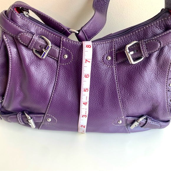 Maxx New York Signature Purple Pebbled Leather Handbag - Picture 6 of 14